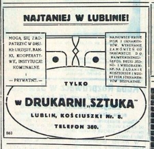 Reklam drukarni &bdquo;Sztuka&rdquo;