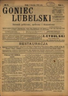 Pierwsza strona „Gońca Lubelskiego”, Lublin 03.01.1906.