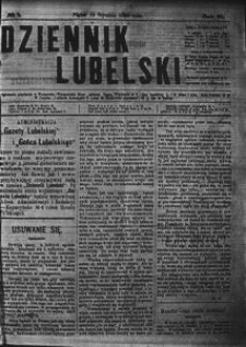 Pierwsza strona „Dziennika Lubelskiego”, Lublin 19.01.1906.