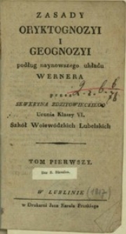 Strona tytułowa "Zasady Oryktognozyi i geognozyi"
