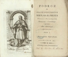 Strona tytułowa "Podroz do kraiow podziemnych Mikołaia Klimusza"