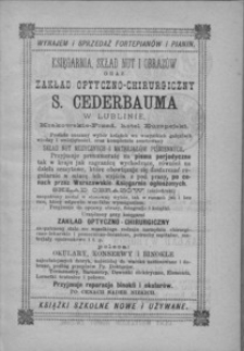 Reklama księgarni Cederbauma