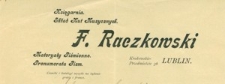 Rachunek z księgarni Franciszka Raczkowskiego
