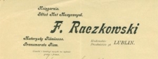 Rachunek z księgarni Franciszka Raczkowskiego