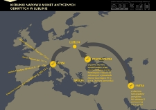 Kierunki napływu monet antycznych odkrytych w Lublinie. Infografika