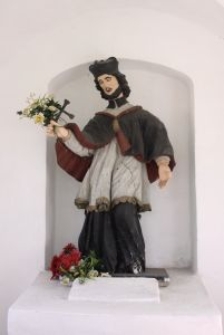 Wojsławice, statue of St. John of Nepomuk at the votive chapel