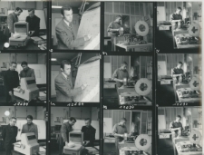 Wgląd&oacute;wka, 1 - 2 Lubelskie Fabryki wag,konstruktorzy wagi handlowej z odczytnikiem ważonej masy oraz wartocią do zapłaty, 1 - 2 Od lewej: starszy komstruktor Leon Wdowski ,mgr inż. Wiktor Lewacki, 3 - 4 Od lewej: mgr inż. Wiktor Lewacki,starszy konstruktor Leon Wdowski, 5 - 12 Wykonawca prototypow ślusarz J&oacute;zef Ziemiński