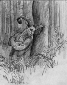 Diabeł leśny - grafika autorstwa Roberta Sawy