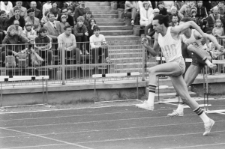 Mistrzostwa Polski w lekkoatletyce na stadionie miejskim w Lublinie - bieg przez płotki mężczyzn