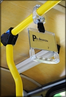 Wnętrze trolejbusu Miasta Poezji