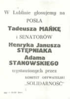 W Lublinie głosujemy na...