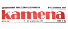Kamena : dwutygodnik społeczno-kulturalny, R. 51 nr 23 (816), 4-17 listopada 1984