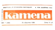 Kamena : dwutygodnik społeczno-kulturalny, R. 53 nr 2 (848), 26 stycznia 1986