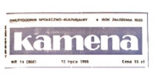 Kamena : dwutygodnik społeczno-kulturalny, R. 53 nr 16 (862), 10 sierpnia 1986