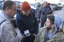 Wolontariusz z Niemiec udziela wywiadu. Listy do Henia 2015.