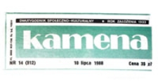 Kamena : dwutygodnik społeczno-kulturalny, R. 55 nr 18 (916), 4 września 1988
