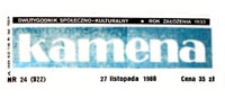 Kamena : dwutygodnik społeczno-kulturalny, R. 55 nr 24 (922), 27 listopada 1988