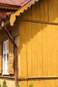 Południowo-zachodnie naroże domu Icka Goldberga przy ul. I Armii Wojska Polskiego 1 w Dubience