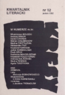Kresy : kwartalnik literacki, nr 12 1992