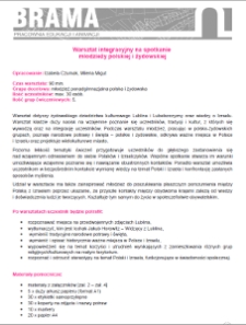 Warsztat integracyjny dla polskiej i żydowskiej młodzieży: scenariusz