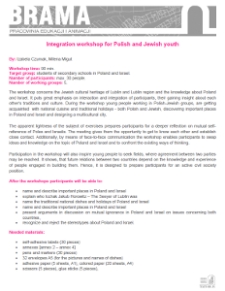 Integration workshop for Polish and Jewish youth: scenario