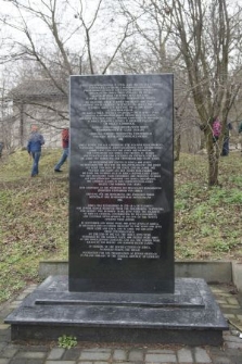 The monument at the Jewish cemetery commemorating the Jews murdered in Izbica