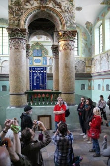The interior of the synagogue in Łańcut, Shtetl Routes seminar for tour guides
