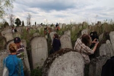 Matzevot at the Jewish cemetery in Lubaczów