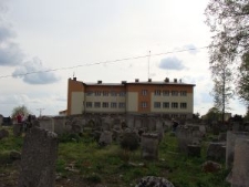 Jewish cemetery in Lubaczów neighbouring Tadeusz Kościuszko High School