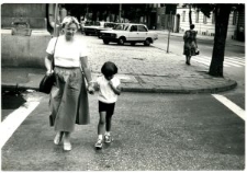 Lata 80-te, pani Koziejowska z synem Łukaszem