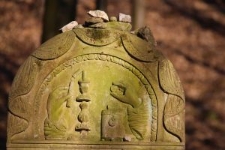 Decoration on the matzevah at the Jewish cemetery in Kazimierz Dolny