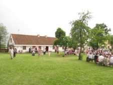Family picnic organised by the Knyszyn Culture Centre at the backyard on and old house in Knyszyn