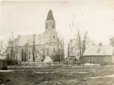 Kościół w Knyszynie zniszczony w czasie wojny, zima 1944 roku