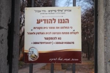 Tablica informacyjna na cmentarzu żydowskim w Ostrogu