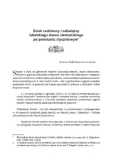 Dzień codzienny i odświętny lubelskiego dworu ziemiańskiego po powstaniu styczniowym