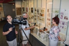 Nagrywanie wywiadu z mieszkanką Łunny na potrzeby projektu Shtetl Routes