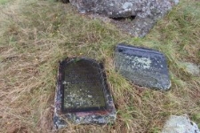 Fragments of matzevot at the Jewish cemetery in Pruzhany
