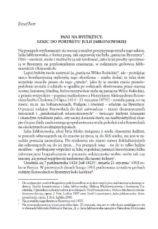 Pani na Bystrzycy. Szkic do portretu Julii Jabłonowskiej