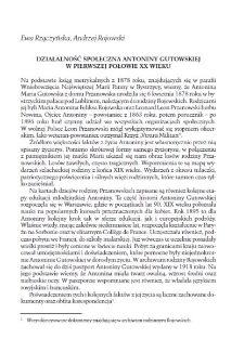 Działalność społeczna Antoniny Gutowskiej w pierwszej połowie XX wieku