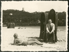 Henryk Dąbrowski, starszy brat Tadeusza Dąbrowskiego z Danutą Lossow w Kazimierzu Dolnym