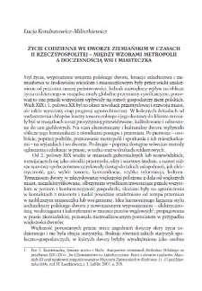 Życie codzienne we dworze ziemiańskim w czasach II Rzeczpospolitej - między wzorami metropolii a nowoczesnością wsi i miasteczka