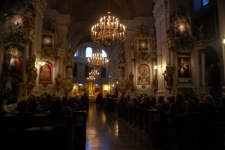 Uczestnicy inscenizacji Pożaru Lublina w bazylice oo. dominikan&oacute;w