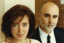 Maja Wodecka i Adam Zagajewski podczas uroczystości ślubnej