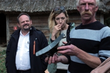 Prace stolarskie, zajęcia z Larsem Rauanem, warsztaty projektu &bdquo;Drewniany Skarb. Chroniąc dziedzictwo, kreujemy przyszłość&rdquo;