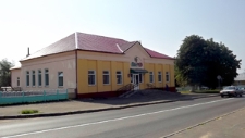 Pre-war buildings at the market square in Indura