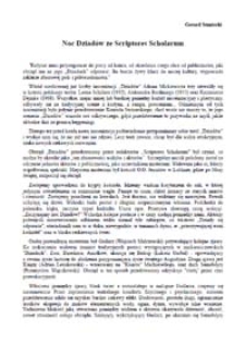 Noc Dziad&oacute;w ze Scriptores Scholarum