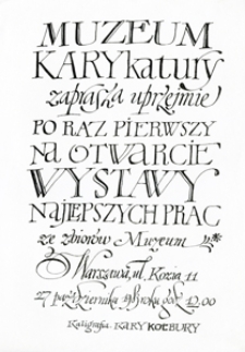 Kaligrafia dla Muzeum Karykatury