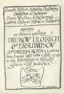 Kaligrafia, Wystawa druków ulotnych i ekslibrisów Andrzeja Kota