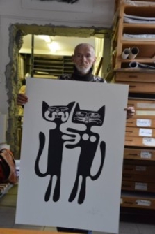 Andrzej Kot ze swoją grafiką V