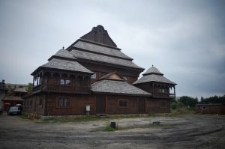 Biłgoraj, "The City on the Trail of Borderland Cultures", a reconstruction of a wooden synagogue from Voupa